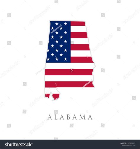 Shape Alabama State Map American Flag Stock Vector Royalty Free