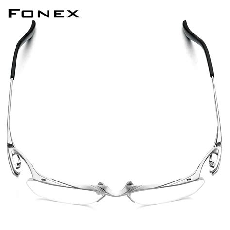 fonex titanium glasses frame men 2022 new semi rimless square eyeglasses half optical frame