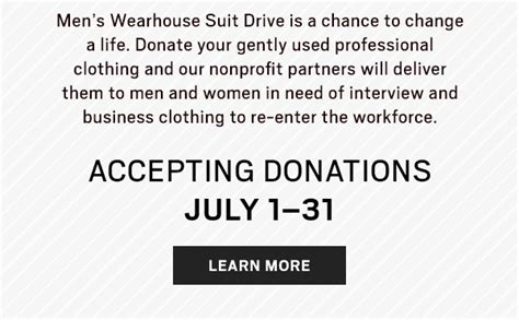 Mens Wearhouse Suit Drive Now Accepting Life Changing Donations Milled