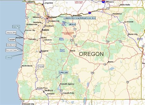 Crater Lake National Park Oregon Map Map