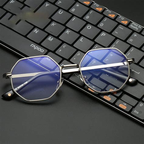 Anti Blue Ray Polygon Eyeglasses Retro Thick Edge Optical Eye Care Blue Light Blocking Glasses