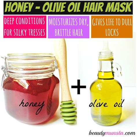 Olive oil for hair exfoliates the scalp gently and moisturizes the hair. Honey and Olive Oil Hair Mask | Deep Conditioning for ...