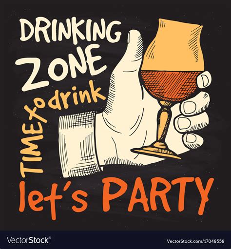 Retro Style Poster For Alcohol Party Drinking Vector Image