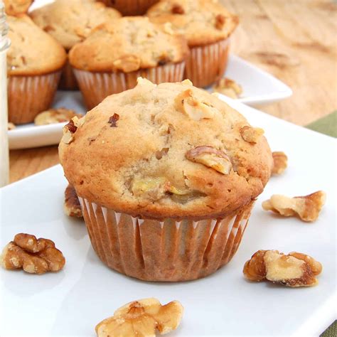 Moist Homemade Banana Walnut Muffins Recipe | Sweet Pea's Kitchen