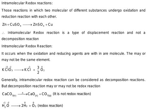 Are Intermolecular And Intramolecular Redox Reaction Type Of