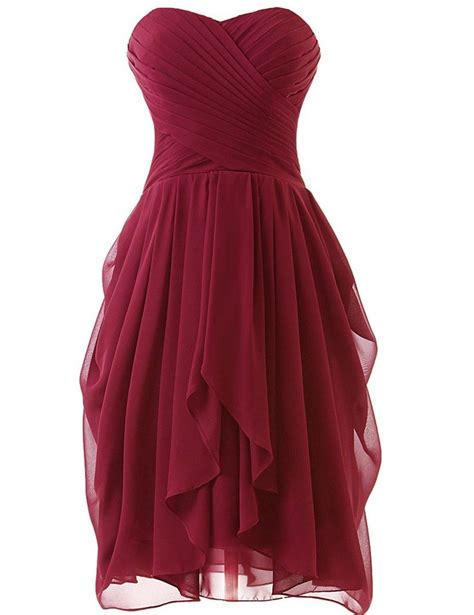 Cute Sweetheart Red Wine Short Prom Dress Cheap Mini Bridesmaid Dresses From Shedress