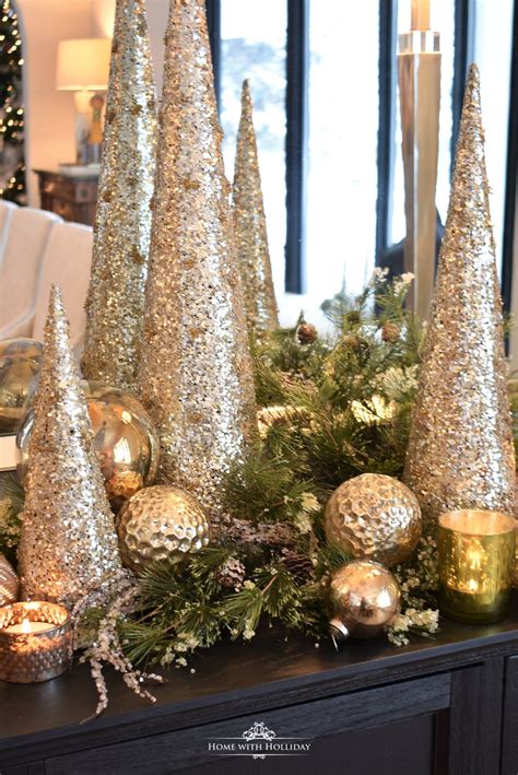 Silver And Gold Glam Christmas Centerpiece Gold Christmas Decorations