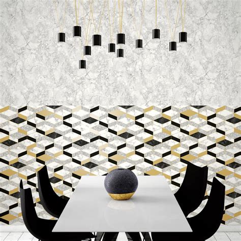 Geometric Wallpaper Room Decor Modern Various Designs And Colours Ebay