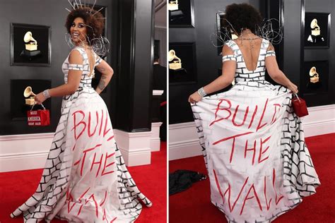 Joy Villa Wears Controversial ‘build The Wall’ Dress To Grammys 2019 With A ‘make America Great