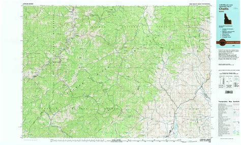 Challis Topographical Map 1100000 Idaho Usa