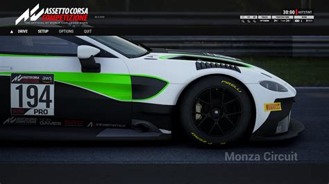Assetto Corsa Competizione Hot Stint Tested Race Setup Monza Aston