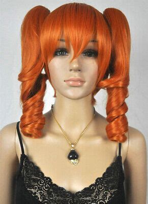 Fashion Medium Orange Curly Pigtail Ponytail Cosplay Women S Hair Wig