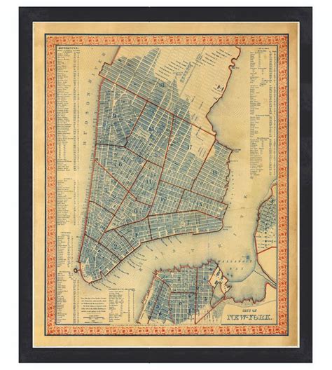 Old Map Of New York 1846 Manhattan Vintage Map New York City Map Nyc