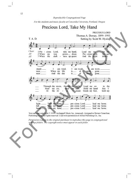 Precious Lord Take My Hand SATB By Scot J W Pepper Sheet Music
