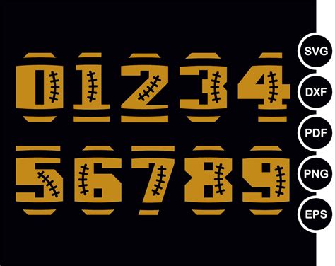 Football Player Numbers Svg Bundle Football Numerals Svg Etsy