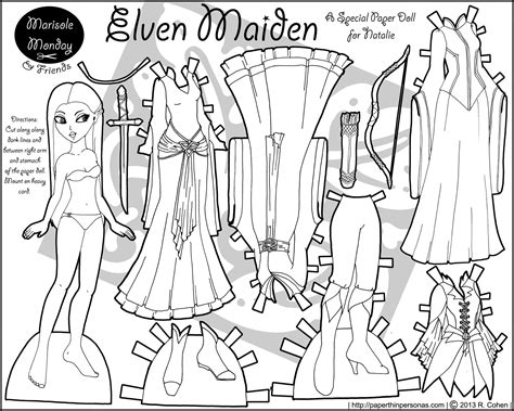 New Images Marisole Monday Paper Doll Coloring Pages A Black And