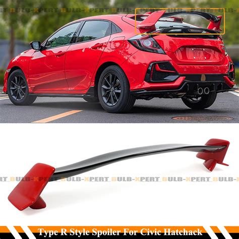 for 16 2021 civic fk4 fk7 5dr hatchback 2 tone red blk type r style spoiler wing ebay