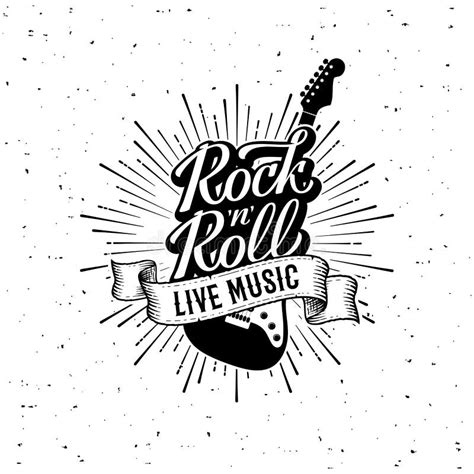 Rock And Roll Live Music Starburst Vector Illustration Stock Vector