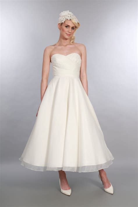 Elizabeth Tea Length 1950s Inspired Wedding Gown By Timeless Chic
