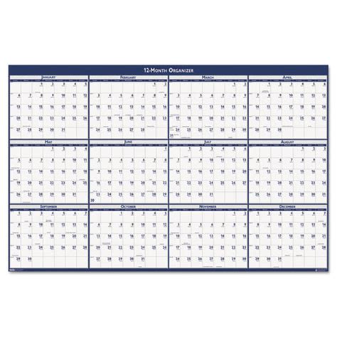 Laminated Writeonwipeoff Jumbo Yearly Wall Calendar Ultimate Office