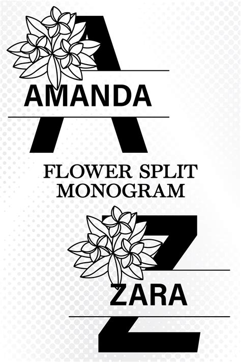 Flower Split Monogram, A-Z Split Monogram, Monogram SVG in 2021 | Monogram, Monogram svg, Family ...