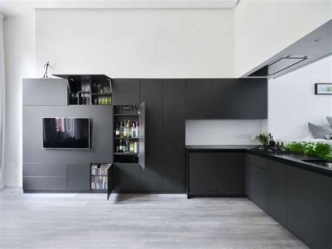 desain dapur monokrom desain interior dapur  modern  keren