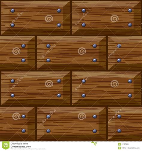 Seamless Wooden Panel Door Texture With Nails Stock Vector Image