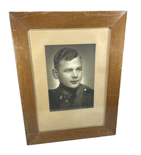 Imcs Militaria Waffenss Portrait Photo In Original Frame