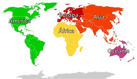 Mapa De Los 5 Continentes Saber Es Breve