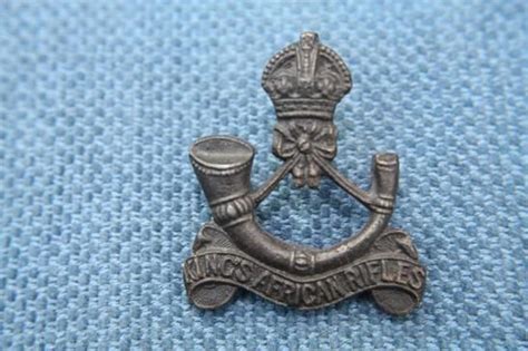 Original Bronze Ww1 British Army Officers Cap Badge Kings African Ri