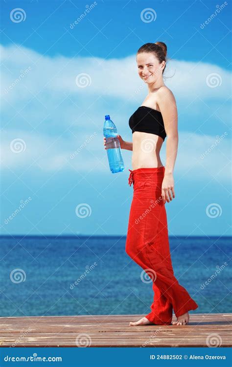 Fitness On The Beach Stock Photo Image Of European Female 24882502