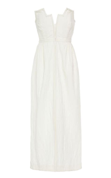 Mara Hoffman Aurelia Strapless Cotton And Linen Blend Midi Dress In White Lyst