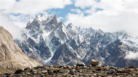 19580247 Jagged Mountain Scenery In The Karakorum Range Pakistan Stock