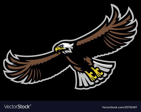 Flying Bald Eagle Mascot Royalty Free Vector Image