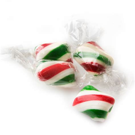 Green Red And White Mint Twists Hard Candy • Christmas Candy And Chocolate