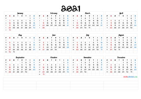 2021 Calendar With Week Numbers Printable Pdf Free Letter Templates Zohal