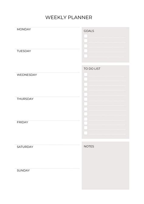 Weekly Planner To Do List Printable Weekly Planner Work Etsy Canada