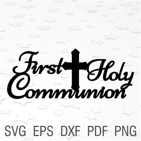First Holy Communion Svg File 1st Communion Template For Etsy Ireland