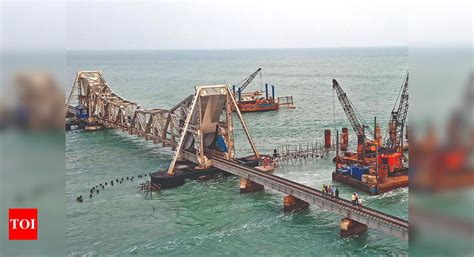 Work On New Pamban Bridge Progressing At Snails Pace Madurai News