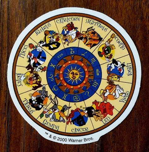 Looney Tunes Zodiac Horoscope Astrological Chart Vending Sticker