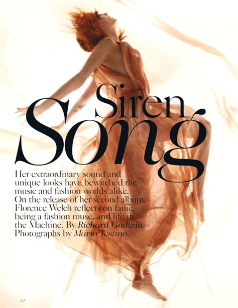 Jenny of oldstones song was created for the second episode of the final season (8) of game of thrones on hbo. Florence Welch in "Siren Song" by Mario Testino for Vogue UK January 2012