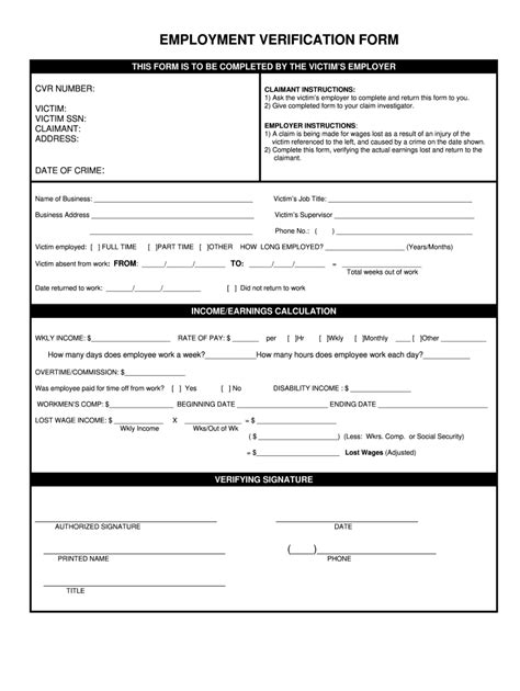 Fillable And Printable Income Verification Form Printable Forms Free