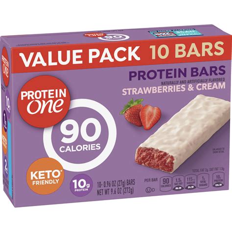 Protein One Strawberries And Cream Protein Bars Keto Friendly 10 Ct