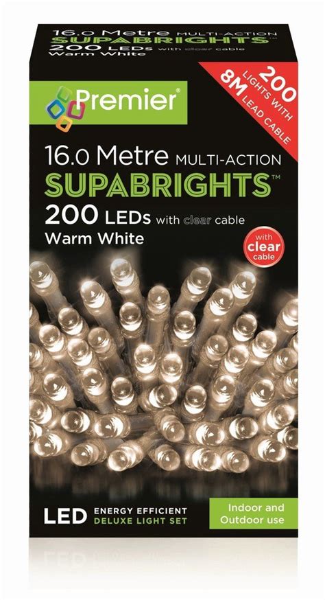 Premier Decorations Supabrights Multi Action 200 Led Warmwhite At