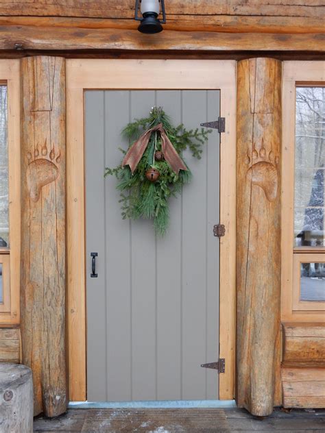 Welcome To Our Log Cabin Love The Door Framebut The Grey Paint Really