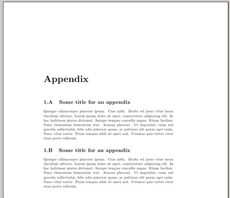 The example image below shows how to format an apa style appendix. appendices - Appendix after each chapter - TeX - LaTeX Stack Exchange