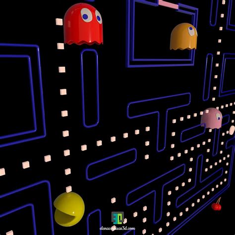 5 Beautiful Pac Man Ghost 3d Model Free Out Mockup