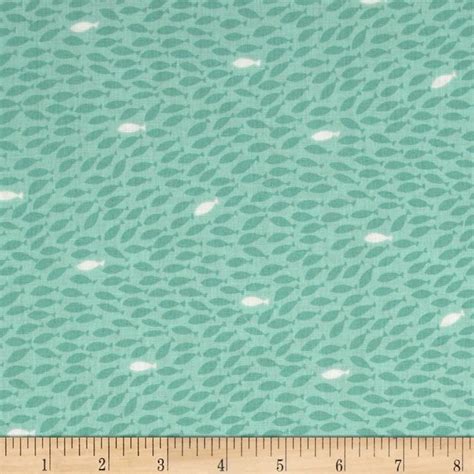 Nautical Fish Teal Nautical Quilt Baby Fabric Fabric