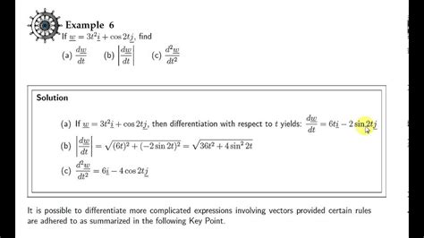 Differentiation Of Vector Functions Youtube