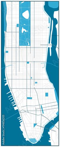Manhattan Blank Road Map Stock Vector Adobe Stock